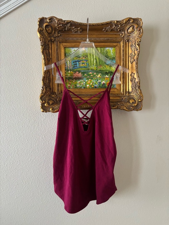 Express Tops - NWT Express Burgundy Strappy V-Neck Cami